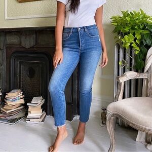 Aritzia Denim Forum Yoko High Rise Slim Stretch Jeans Sz 25